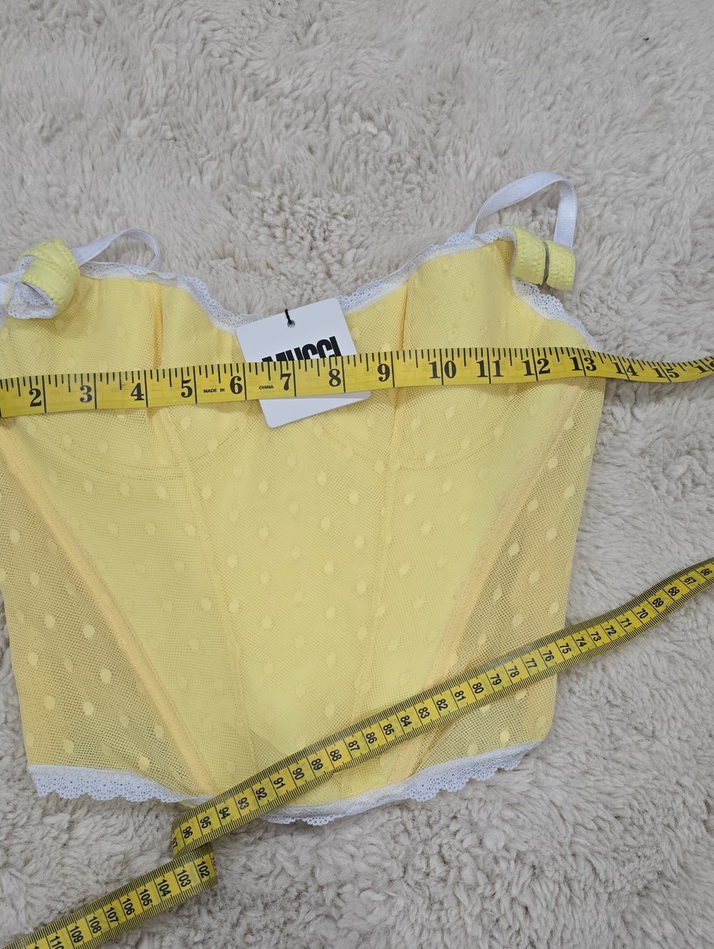 Mucci Yellow Polka Dot Bustier Top - Picture 2 of 4